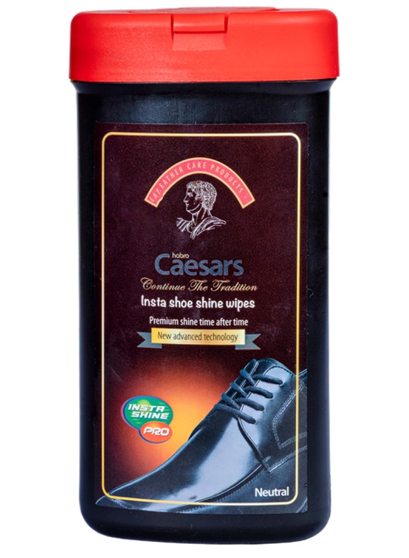 هابرو سيزار مناديل تلميع الأحذية سيزرز نيوترال إنستا، لمعان فاخر يدوم طويلاً - Image 1